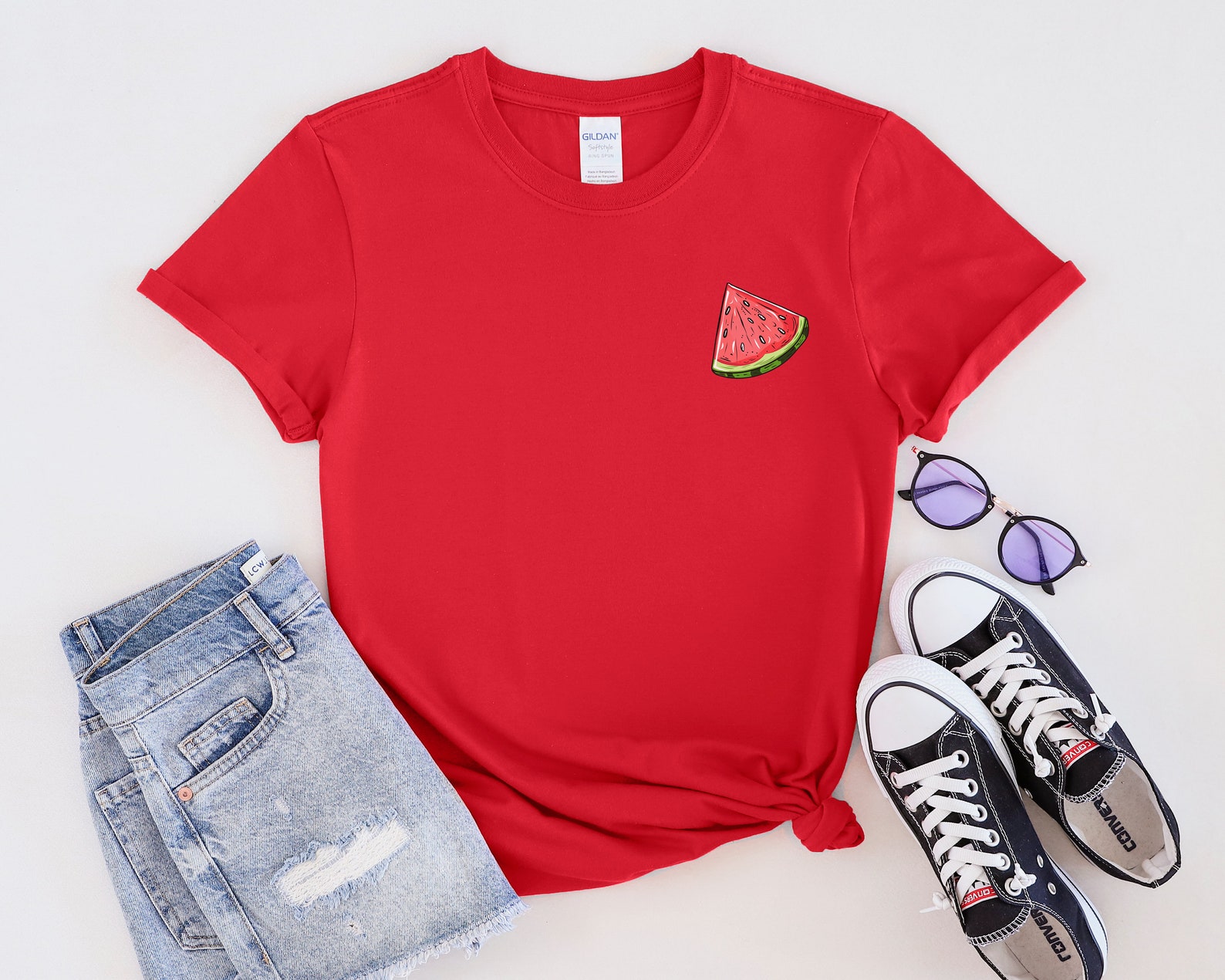 Watermelon Shirt, Summer Fruit T- Shirt, Cute Watermelon Slice Tee ...