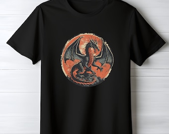 Dragon Shirt, Retro Dragon T-shirt, Dragon Fantasy Tee