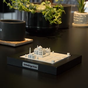 Taj Mahal Tisch Dekor | Minimalistisches Dekor | Handgefertigte Bilderrahmen | 3D Stadt Karte | Moderne Geschenke für Geschichtsliebhaber