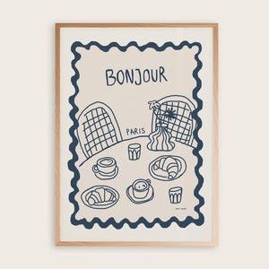 Wydruk artystyczny „Paris Cafe” | Wystrój kuchni w stylu vintage we Francji