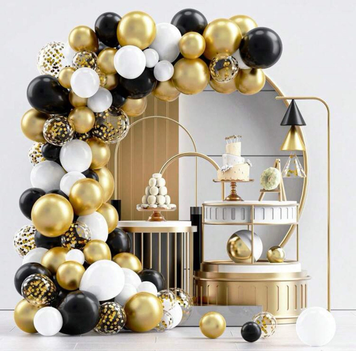 122 Pcs Black and Gold Themed Balloon Garland Arch Kit - Etsy