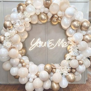 130 Pcs White Balloon Garland Arch Kit