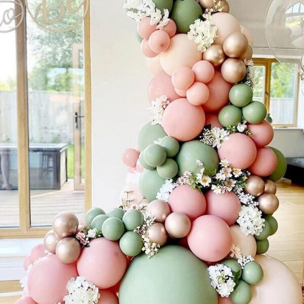 Pink and Green Balloon Arch - Etsy