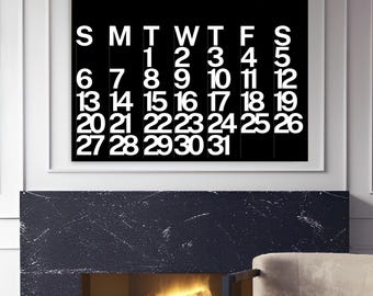 2026 Minimalistic Calendar Black and White | Modern Wall Large Planner | Corporate, Office, School, Family, Social Media Planner | Printable