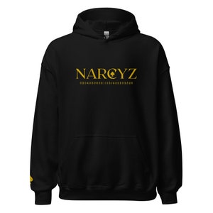 NARCYZ-1975-BLVCK geborduurd Geel