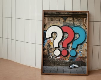 Die Drei Fragezeichen Graffiti Art Print: Street Art Poster (Digital Download)