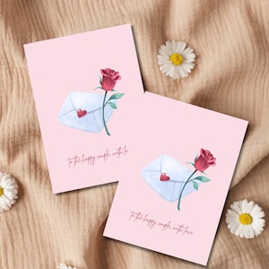 Rose Wedding Greeting Card, Happy Couple Gift