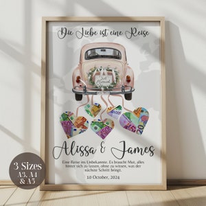 Digital Money Gift Wedding, Personalized Wedding Gift, Wedding Gift Money, Money Gift for the bride and groom, Money Gift Canva Template