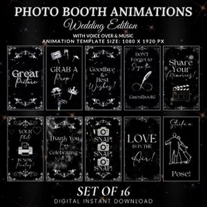 Mirror Booth Animations For Wedding, Magic Mirror Animations, Touch to Start, Countdown, Pose, Love, Photo Booth Mirror Animations