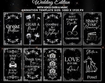 Mirror Booth Animations For Wedding, Magic Mirror Animations, Touch to Start, Countdown, Pose, Love, Photo Booth Mirror Animations