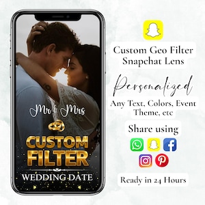 Custom Snapchat Lens for Wedding, Personalized Snapchat Filter, Wedding/Birthday/Bachelorette/Baby shower Event Filter for Social Media