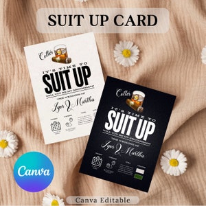 Cartão de terno para padrinhos, cartão Você será meu padrinho, cartão de proposta de padrinho, homem de honra, modelo editável do Canva, download instantâneo