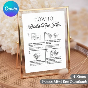 Instax Mini Evo Photo Guestbook, Instax Mini Evo Camera Instructions Sign, How To Load A Film, How To Take A Photo