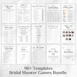 Minimalistische Brautduschenspiele Canva, moderne Brautduschenspiele Bundle, Bachelorette Party Spiele, Hochzeitduschenspiele vollständig bearbeitbar