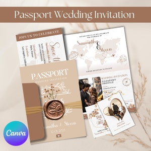 Faire-part de mariage à destination, faire-part carte d'embarquement, faire-part de mariage passeport imprimable, mariage sur le thème du voyage, modèle à télécharger