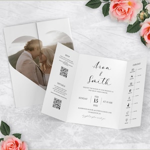 Gatefold Hochzeitseinladung Vorlage, Gefaltete Einladung,Gatefold Einladung, Trifold Hochzeit,Trifold einladen,Gatefold Vorlage Canva Vorlage
