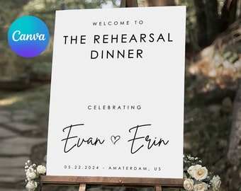 Rehearsal Dinner Sign Template Welcome Sign For Rehearsal Dinner The Night Before Welcome Sign Rehearsal Dinner Welcome Sign Canva Template