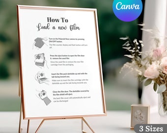 Polaroid Now I-Type Camera Instructions, Photo Guest Book, Photo Guestbook Sign, Polaroid Guestbook, Wedding Camera, Wedding Polaroid