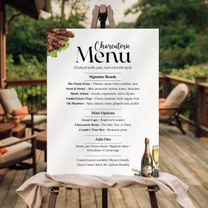 Wedding Charcuterie, Wedding Charcuterie Sign, Baby Shower Charcuterie Menu, Charcuterie Party Menu Sign, Bridal Shower Charcuterie Menu