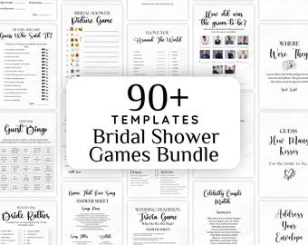 90+ Bridal Shower Games Canva, Modern Bridal Shower Games Bundle, Bachelorette Party Games, Wedding Shower Games Fully Editable