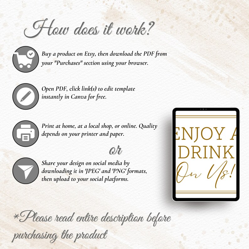 Modern Wedding Drink Ticket, Printable Wedding Drink Voucher, Minimal Wedding Free Drink Token ...