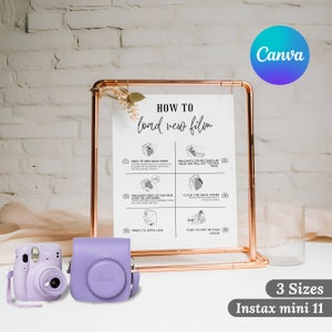 Instax Mini 11 Photo Guestbook Sign, Camera Instructions, How To Take A Photo, How To Load New Film, Printable Party And Wedding Photo Sign