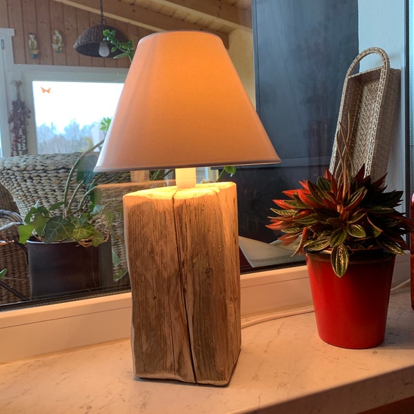 Rustic wooden lamp