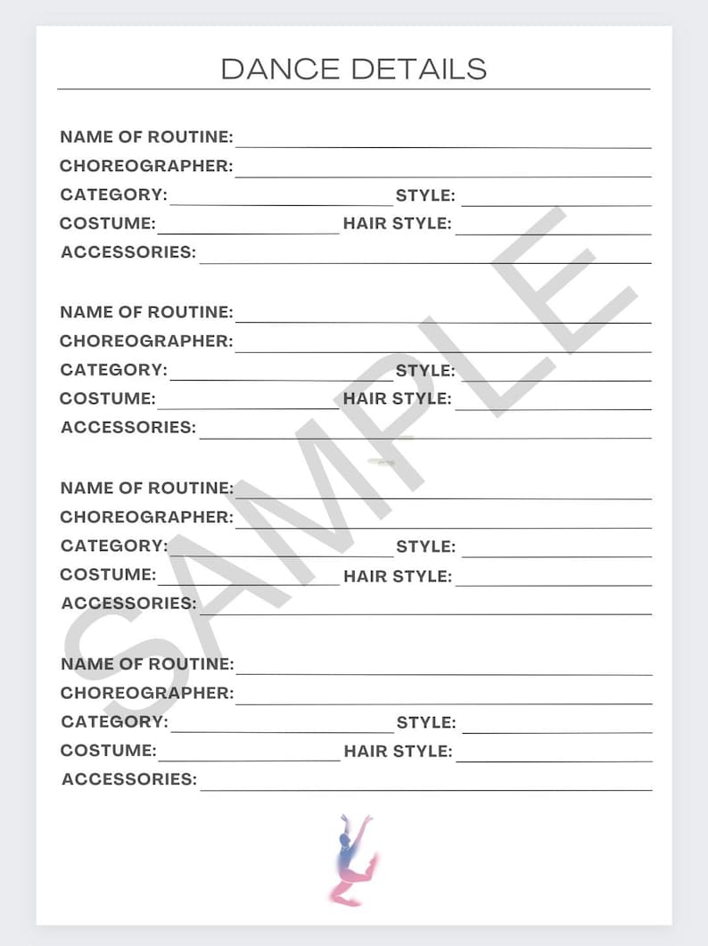 The Best Dance Comp Checklist Package Etsy
