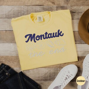 Montauk Embroidered Seashell Tee, Coastal Unisex Comfort Colors Garment-Dyed Heavyweight T-shirt, Long Island Travel Gifts, New Yorker Beach image 3
