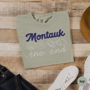 Montauk Embroidered Seashell Tee, Coastal Unisex Comfort Colors Garment-Dyed Heavyweight T-shirt, Long Island Travel Gifts, New Yorker Beach image 4