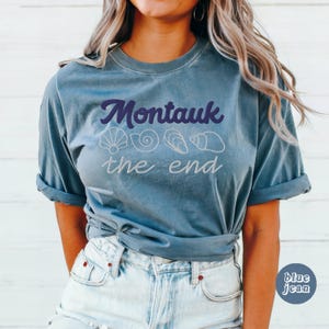 Montauk Embroidered Seashell Tee, Coastal Unisex Comfort Colors Garment-Dyed Heavyweight T-shirt, Long Island Travel Gifts, New Yorker Beach image 8