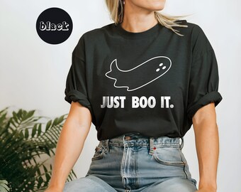 Just Boo It Ghost Pun Shirt, Halloween Ghosty Tshirt, niedlicher Geist Einfaches minimalistisches Design, Designer Wortspiel, Streetwear Halloween, Street Wear