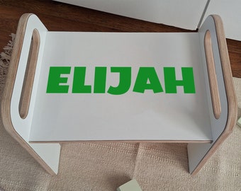 Toddler Name Stool, Kids Step Stool, White Step Stool, Wooden Stool, Learning Stool, Kids Helper, Personalized Step Stool