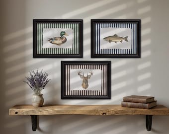 Vintage Hunting & Fishing Art Prints | Nursery, Lake House, Cabin,  Man Cave Decor | Digital Download