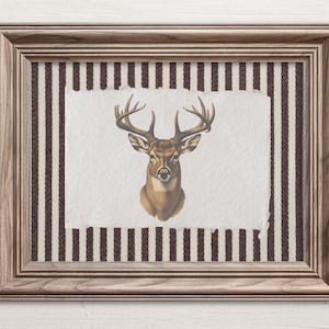 Rustic Deer Wall Art | Vintage Buck Head Print | Hunting Cabin, Lodge, Farmhouse, or Woodland Animal Decor | Nursery Wall Printable