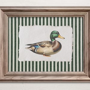 Vintage Mallard Duck Wall Art Print | Rustic Hunting Decor for Cabin, Lodge, or Man Cave | Wildlife Waterfowl Artwork | Boys Room wall art