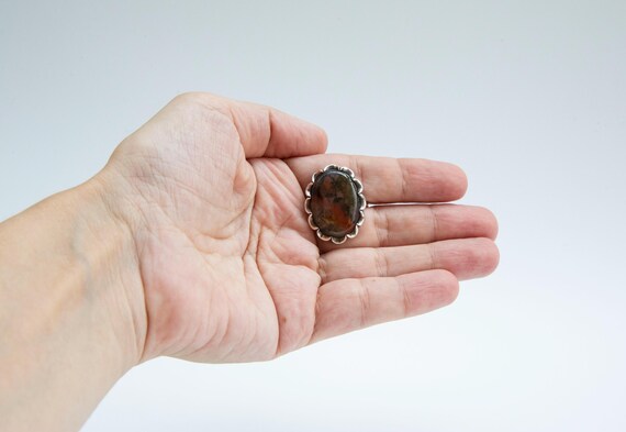 Statement Ring Silver 835 with Natural Dendritic … - image 8