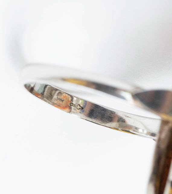 Statement Ring Silver 835 with Natural Dendritic … - image 7