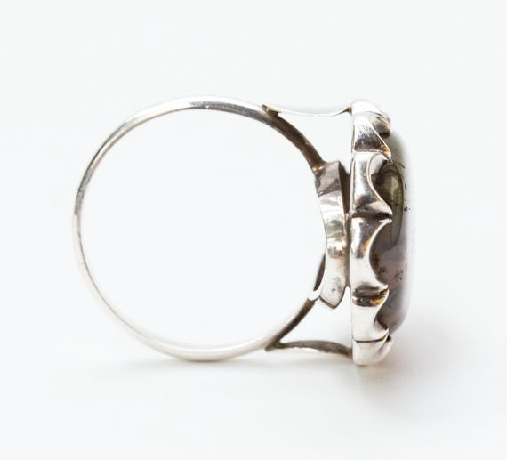 Statement Ring Silver 835 with Natural Dendritic … - image 5