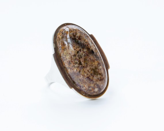 Statement Sterling Silver Ring with Natural Multi… - image 1