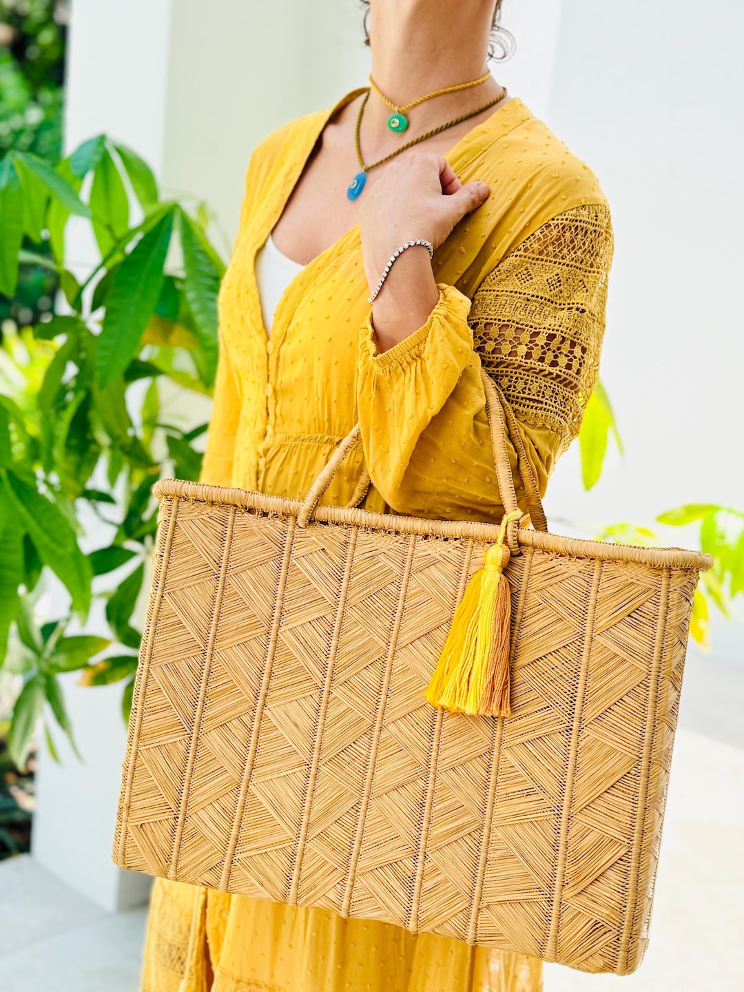 Handmade Buriti Raffia Tote Bag – Woven & Lined With Cotton, Available ...