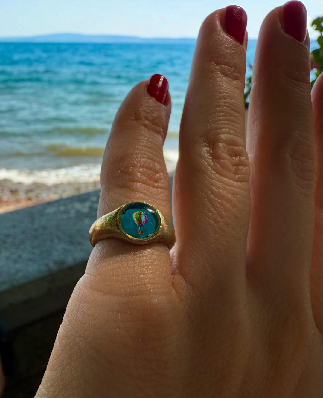 Micro Pinky Hand-painted Ring – Handmade Jewelry With a Story - Etsy