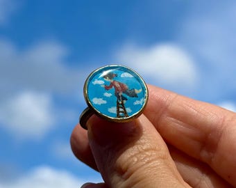 Micro Hand-Painted Ring – Handmade Jewelry with a Story
