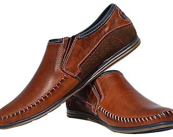 Chaussures faites main pour homme, mocassins solides, mocassins à bout large.