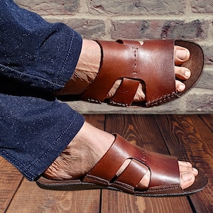 Handmade Leather Sandals: Minimalist Summer Slides, Crafted in Poland