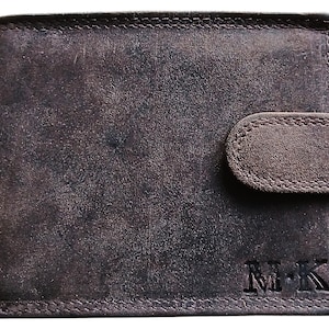 Personalisierte RFID-Leder-Brieftasche für Männer, handgefertigte Geldbörse, Bargeld und Münzenhalter, zweifache dünne Brieftasche für Ihn