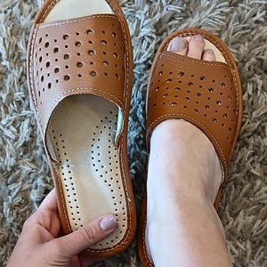 Traditional Barefoot Sandals, Summer Handmade House Slippers For Women, Travel Minimalist Travel Slides