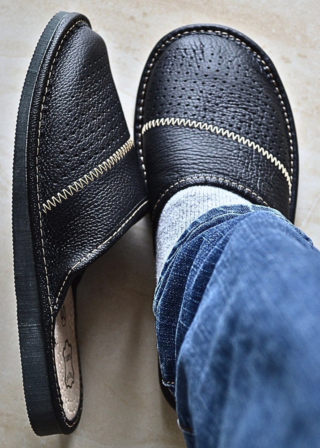 mens sheepskin house shoes