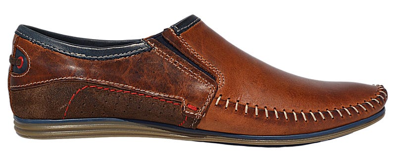 Lightweight and durable leather slip-on shoes, featuring a cushioned soft footbed.