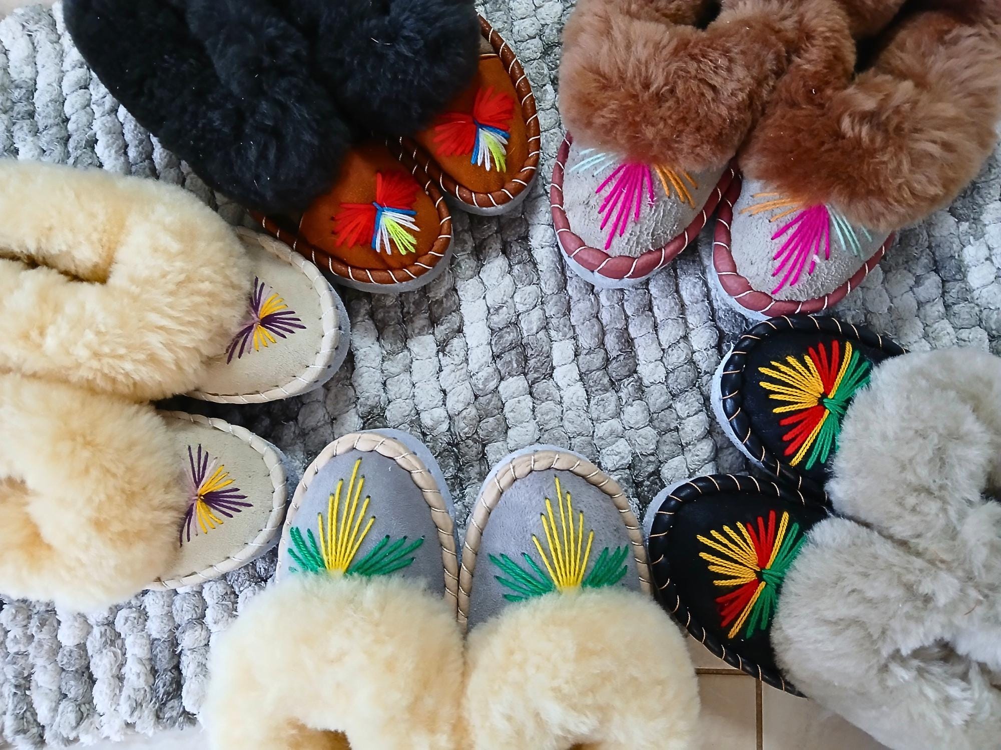 Handmade sheepskin sleepers Merino Wool CARAMEL sheepskin slippers boots CHESTNUT COZY  main image 4